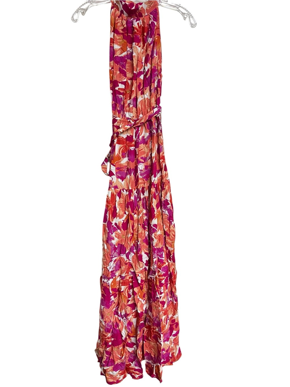 New Petal & Pup Caroline Sleeveless Pink Floral‎ Halter Maxi Dress Summer - Picture 2 of 9